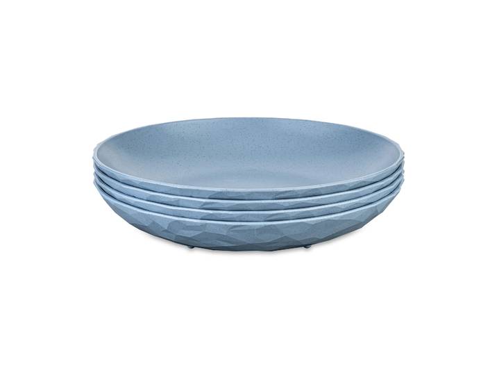 Koziol Assiette creuse Club thermoplastique biocirculaire Ø22 cm, 4 pièces Nature flower blue