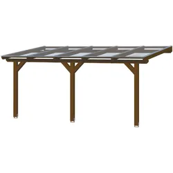 Skan Holz Terrassenüberdachung Bormio - Leimholz B 541 x T 350 cm (Größe 7) nussbaum