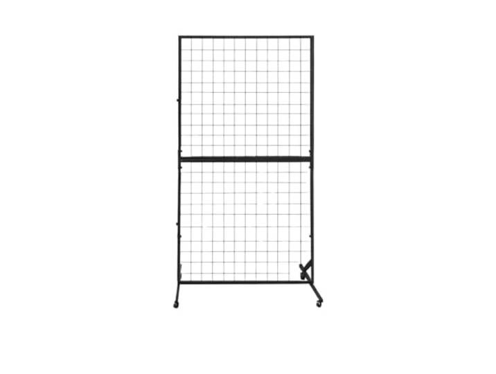 ZGCrumphant Vertikaler Stand-Präsentationsständer Schmuck-Gitter-Regal-Hakenhalter for Kunstausstellungen, Präsentations-Aufbewahrungsorganisator([black] 100x200cm)