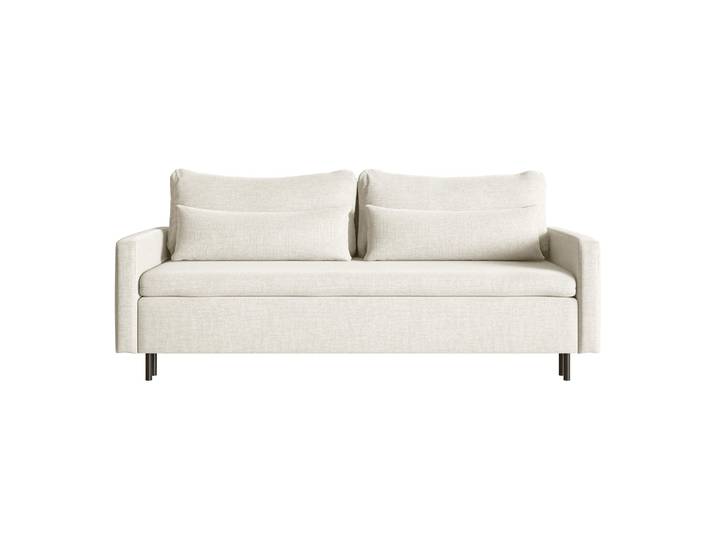 Dreisitziges ausklappbares Sofa Umpro mit Stauraum, cremefarbenes