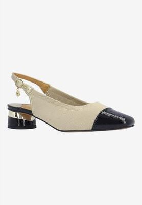 Women's Givora Sling Back Pump by J. Renee in Nude Black (Size 13 M)