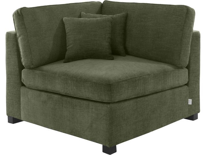 Sofaelement, Grün, 100x100x86 cm, Samtvelours, Modul Zum Zusammenstellen, Klassisch, Home-affaire