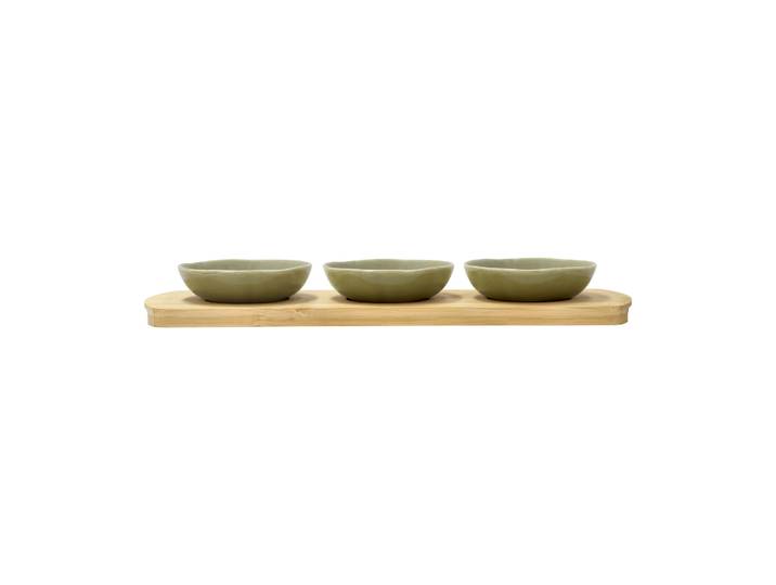 Villa Collection Plateau en bambou Shoku avec 3 bols Pure Green