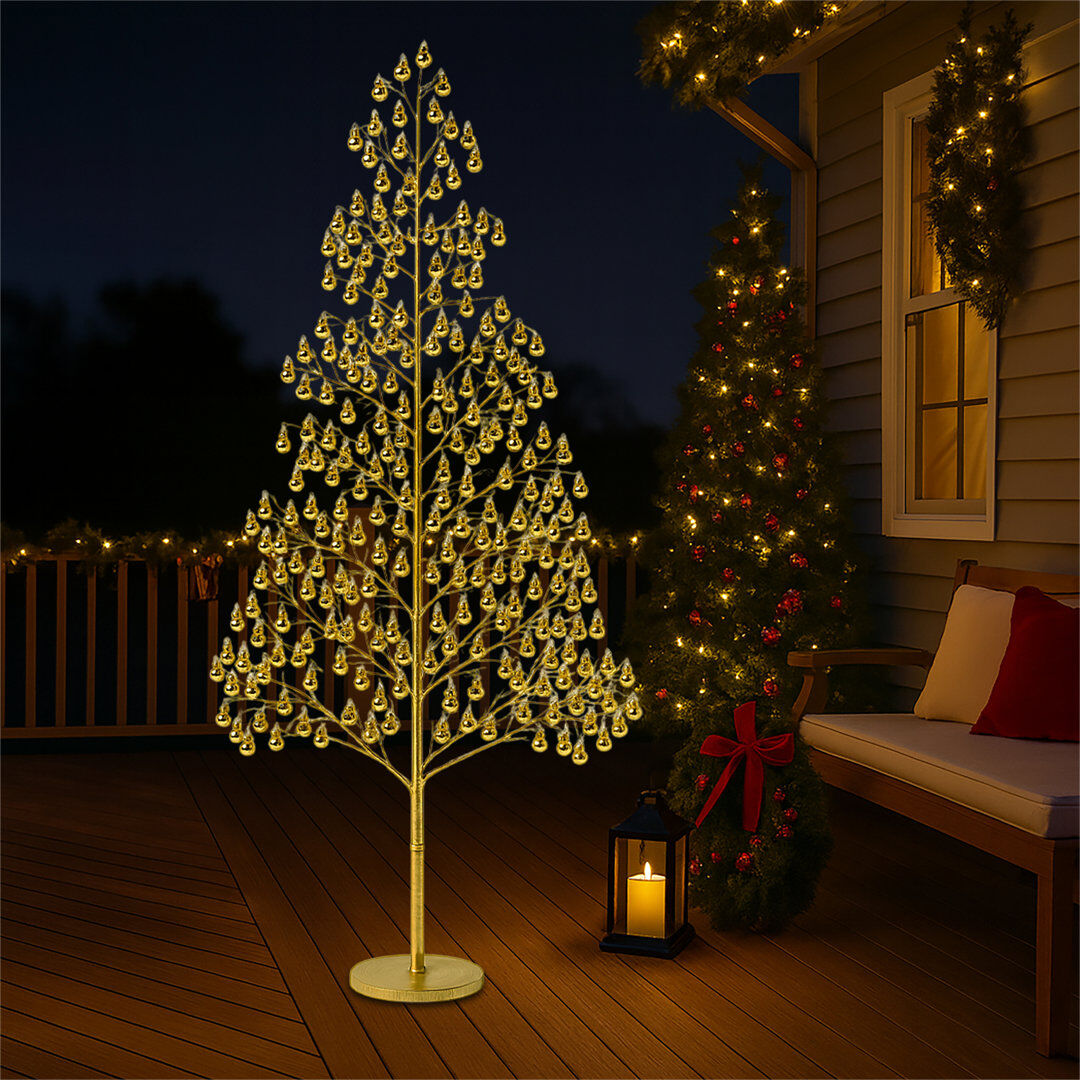 The Seasonal Aisle LED Indoor / Outdoor Lighted Trees & Branches Gold 210cm H X 60cm L X 60cm D