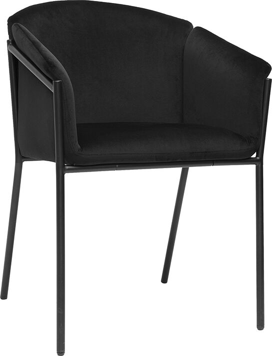 Miliboo Chaise design noire en tissu velours et métal BRIANE