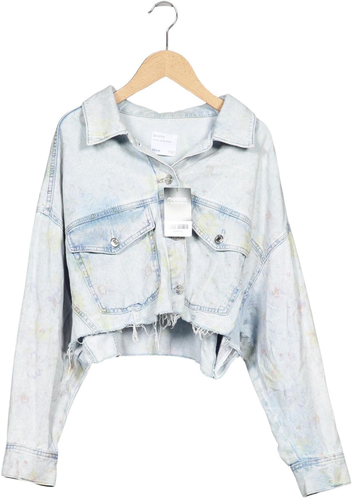bershka Damen Jacke, Hellblau, Gr. XS, Baumwolle - Second Hand