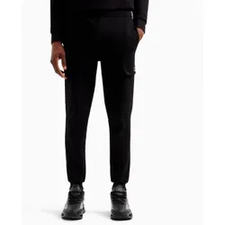EA7 für Herren. 8NPP67_PJVRZ Schwarze Cargo-Hose von Core Identity (M), Lässig, Baumwolle