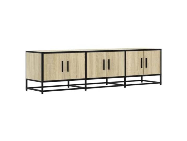 KGFHERENB TV-Schrank Lowboard Sonoma-Eiche 150x35x41 cm Industrielles Design für Schlafzimmer und Wohnbereich mit offenen Fächern für Konsole, Receiver und Dekoration.