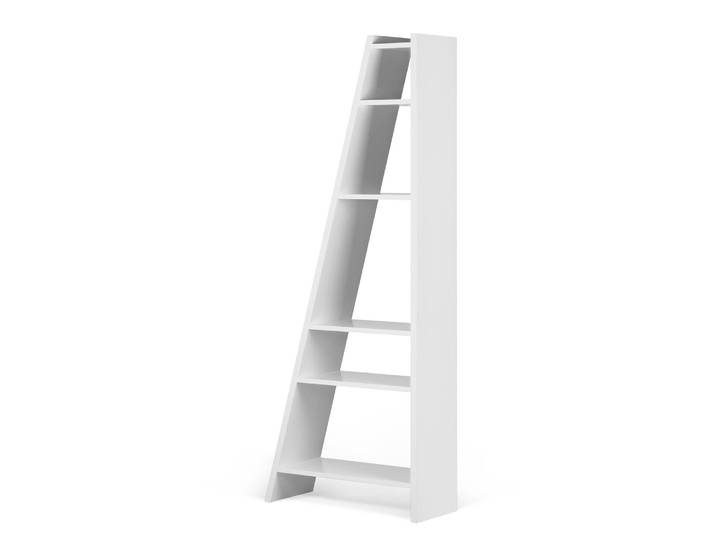 Étagère murale Malcom VI Panneau alvéolaire verni Blanc/Blanc 76 x 195 x 30cm