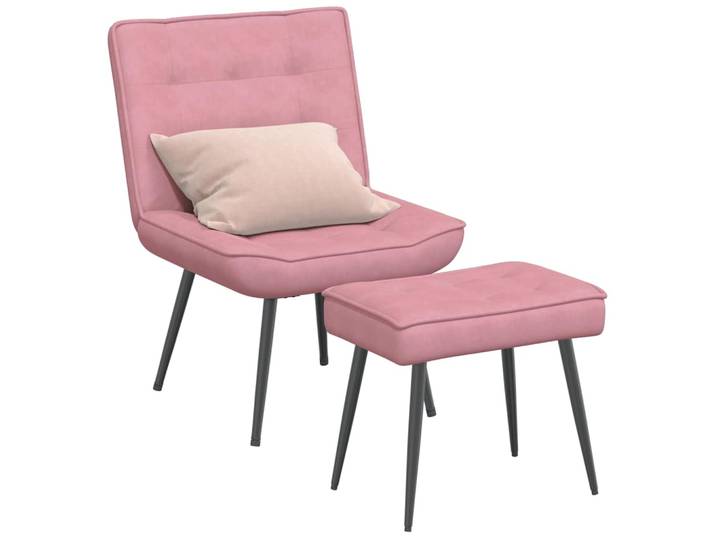 vidaXL Relaxsessel mit Hocker Rosa Samt