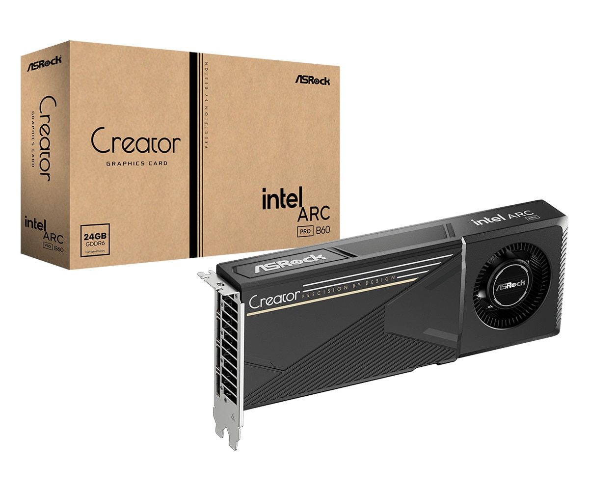 ASROCK Intel Arc Pro B60 Creator Grafikkarte 24GB GDDR6 DP 90-GA60ZZ-00UBNF
