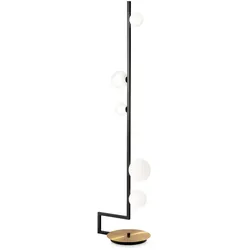 Ideal Lux Stehleuchte BIRDS PT5, IP20, mit Schalter, 5-flammig, 5x G9 (inkl., max. 15W), schwarz / weiß / messing IDEA-273662