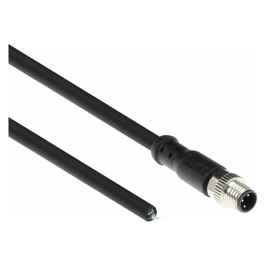 ACT Industrial 5.00 meters Sensor cable M8A 3-pin male to open end, Ultraflex Xtreme TPE cable, shielded (SC3006)