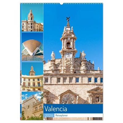 Valencia - Reiseplaner (Wandkalender 2026 DIN A2 hoch), CALVENDO Monatskalender