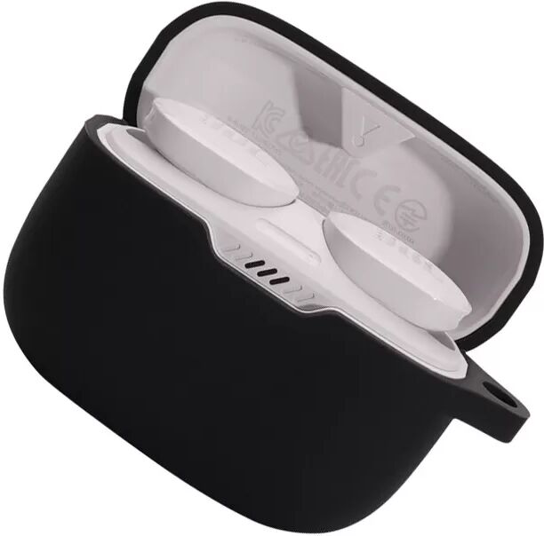 INF Étui de protection pour écouteurs JBL T130NC TWS avec mousqueton Le noir