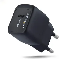 StarTech .com 103EB-WALL-CHARGER, Drinnen, AC, 20 V, 3 A, Schwarz (30 W, 1 Port), USB Ladegerät, Schwarz