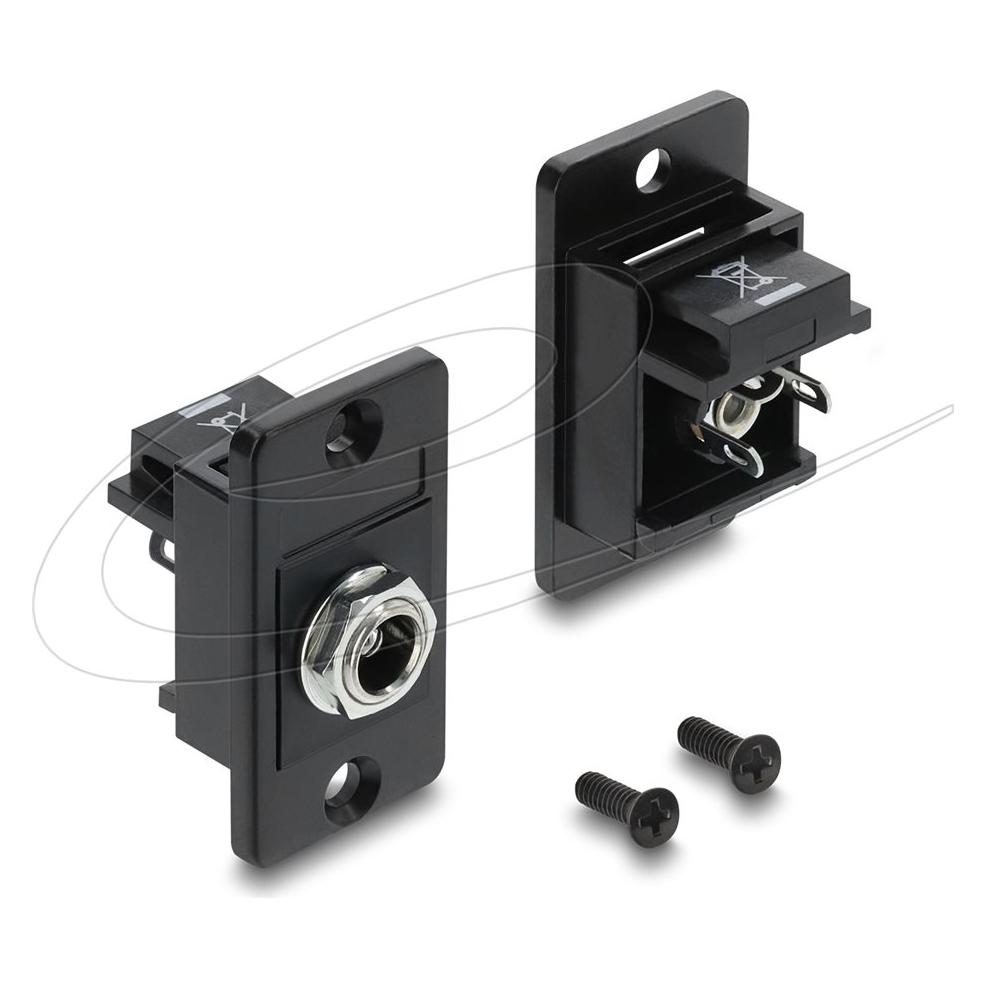 Delock Panel Mount DC 5,5 x 2,5 mm Buchse schwarz (91186)