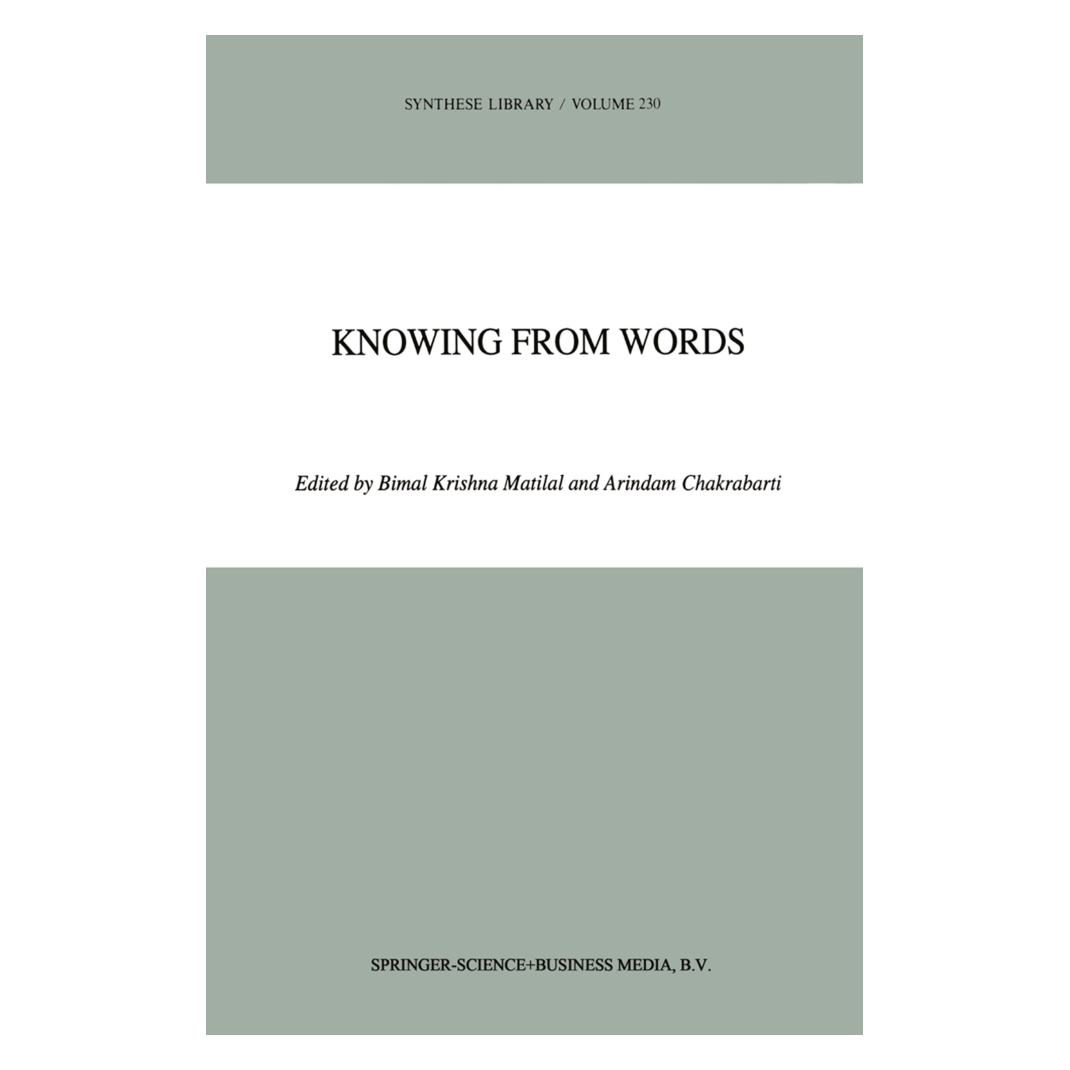 Springer Knowing from Words (Englisch, Softcover, A. Chakrabarti, Bimal K. Matilal) (55379120)