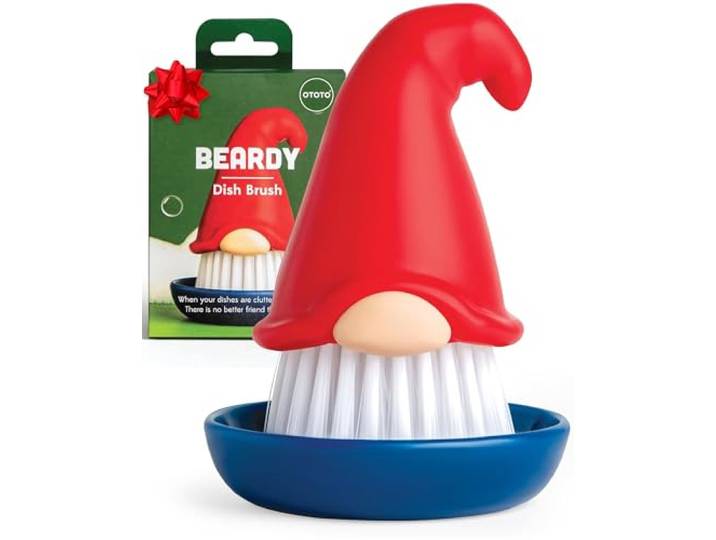 OTOTO Baardborstel in de vorm van een baard - afwasborstel, kabouters, ongewone geschenken, afwasborstel, schattige keukenaccessoires, grappige keukengadgets