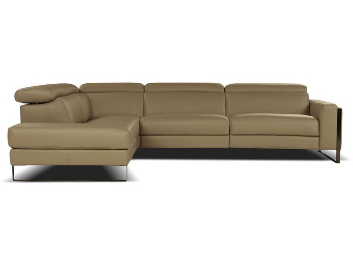 Ecksofa CALIA ITALIA Pier, Design und erstklassiger Sitzkomfort im Einklang, L-Form , beige, B:310cm H:78cm T:227cm, Sofas, Ecksofa, in hochwertigem Lederbezug, 310 cm Breite