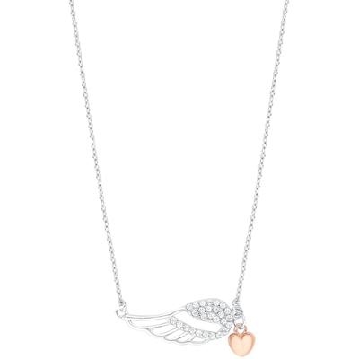 Kette mit Anhänger AMOR "Flügel mit Herz", rosa (silber, 925, roségoldfarben), Halsketten, Damen, Silber 925 (Sterlingsilber), L: 45, mit Zirkonia (synth.)