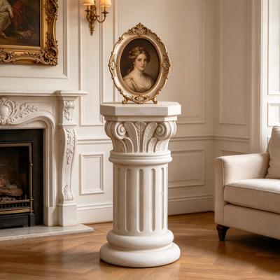 Kodotan sofa "18"" Sculptures Garden Statues, Large Roman Column Style Pedestal, Magnesium Oxide Stone Composite Garden Plant Stand Decor"