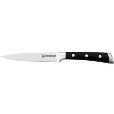 Universalküchenmesser CARL SCHMIDT SOHN "HERNE, 13 cm, Edelstahl rostfrei", schwarz, Klingenlänge 13cm, Edelstahl, Kunststoff, Kochmesser, mit ergonomischem Griff und Messerkropf