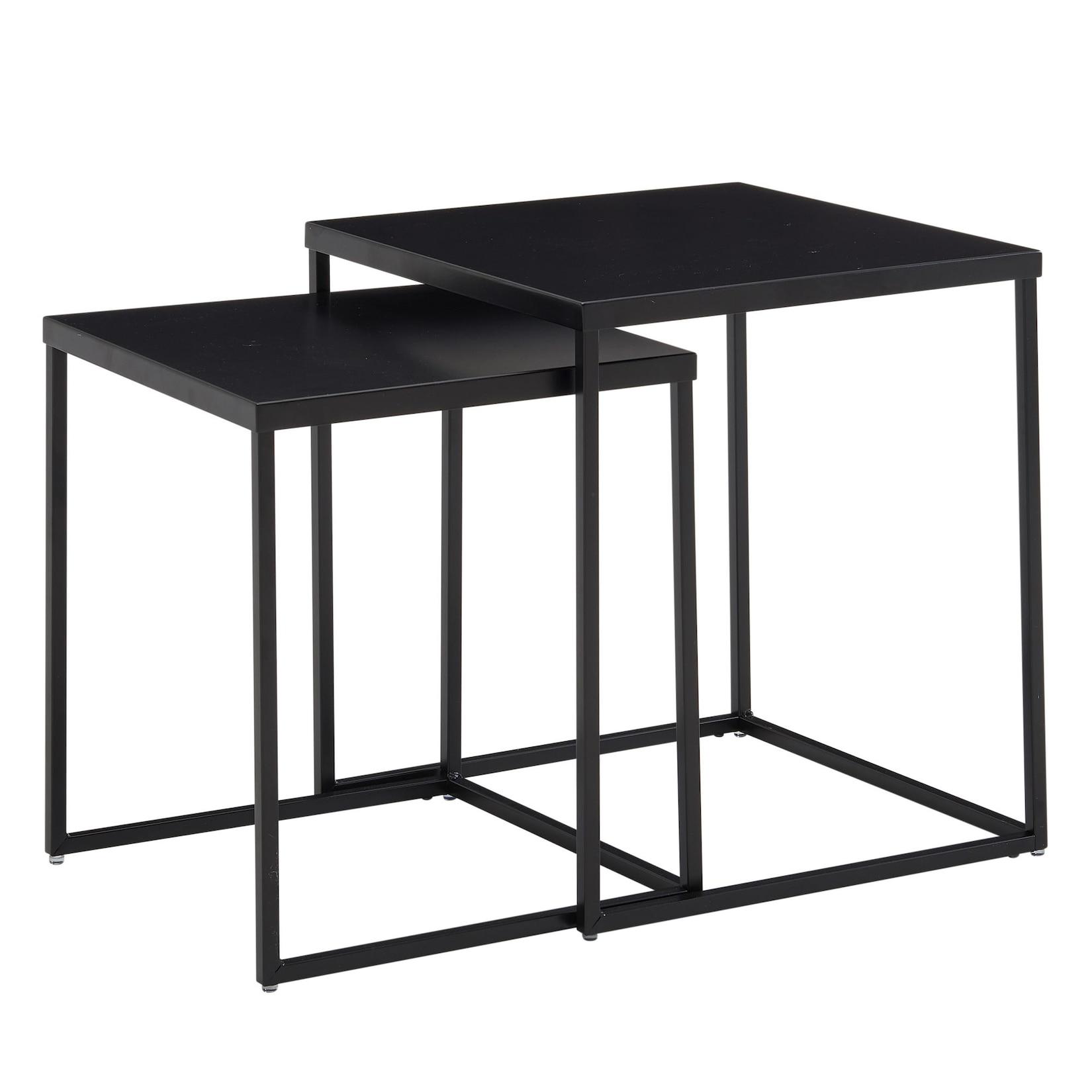 KADIMA DESIGN 2er Set Beistelltische, Industriestil, Stahlkonstruktion, Anti-Rutsch
