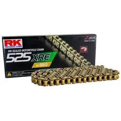 RK Takasago Chain, Motorrad Zubehör, RK Antriebskette GB525XRE-112 (XW-Ring) mit Öse (CLF) inklusive, goldfarben (Kapazität: bis zu 1000