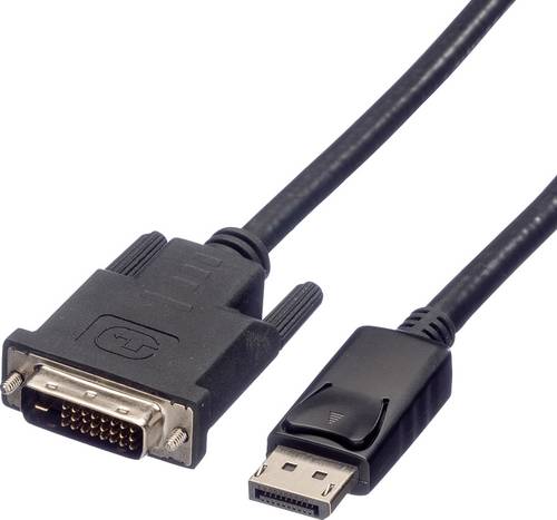 Roline DisplayPort / DVI Adapterkabel DisplayPort Stecker, DVI-D 24+1pol. Stecker 2.00 m Schwarz 11.04.5772 Geschirmt DisplayPort-Kabel
