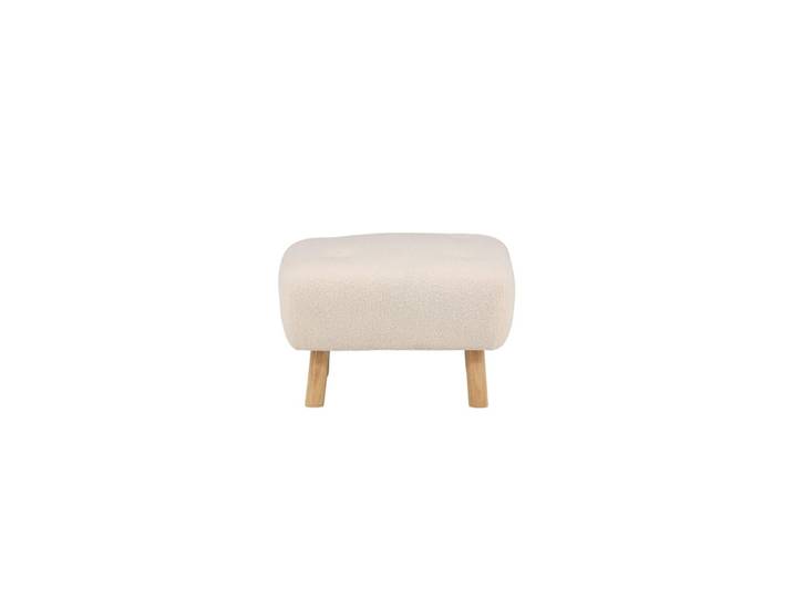 Pouf carré 60x60cm en tissu bouclé blanc SAMMY blanc 60x60x28cm