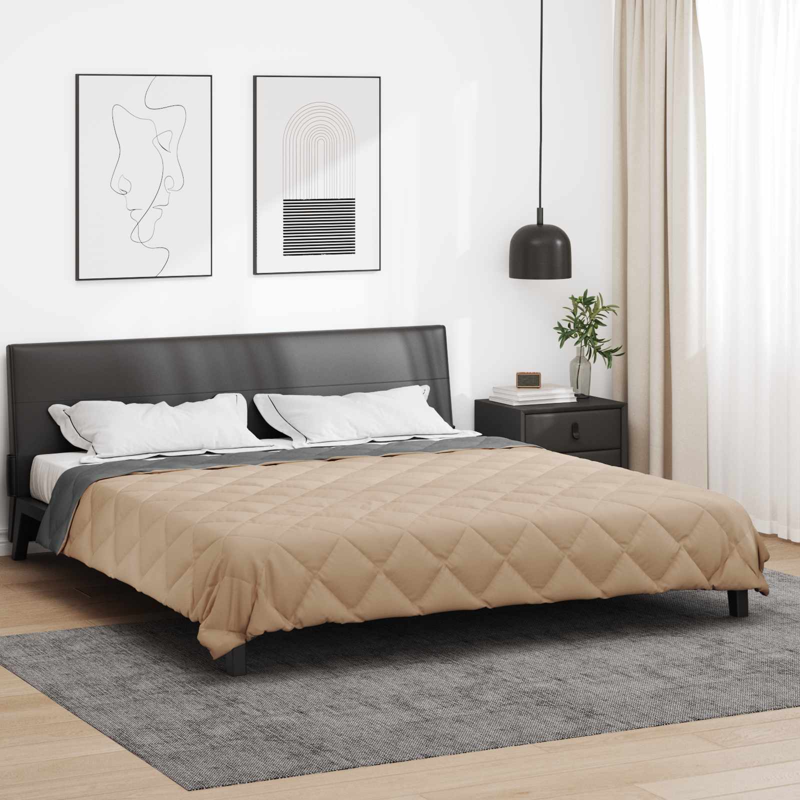 vidaXL Edredón de Verano 200 x 200 cm Verano 200 gsm Antracita