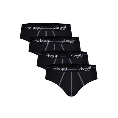 Slip SLOGGI "Slip Start midi C4P box 4er Pack", Herren, Gr. XXL, schwarz, Obermaterial: 96% Baumwolle CO. 4% Elasthan EL., Unterhosen Slip