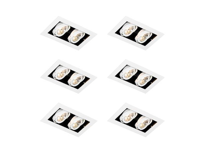 Lot de 6 spots encastrés modernes blancs doubles orientables -