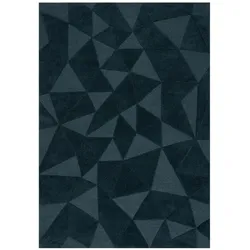 Luxus-Wollteppich mit Geometrischem Muster - `Deben Troy` . Farbe: Türkis, 160x230 cm | Kadima Design