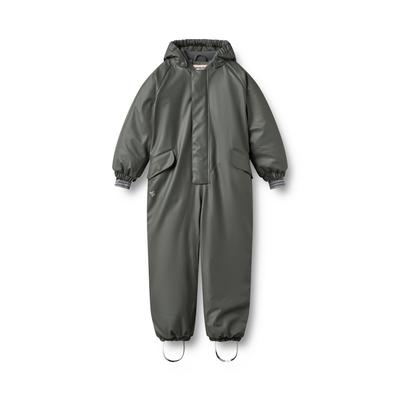 Jumpsuit WHEAT "WHEAT Wintersuit Ludo", Kinder, Gr. 116, grau (schwarz shadow), 100% Polyester (Recycelt), unifarben, normal, Overalls Jumpsuit