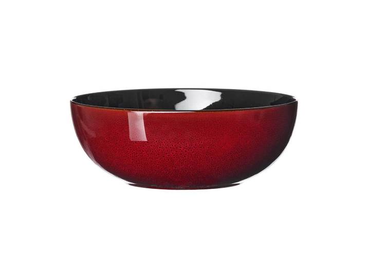 Ritzenhoff Breker Servierschale Gambia rot Ø 22,5 cm, Rot, Keramik, Rund, 22.5x8x22.5 cm, Geschirr, Schalen & Schüsseln