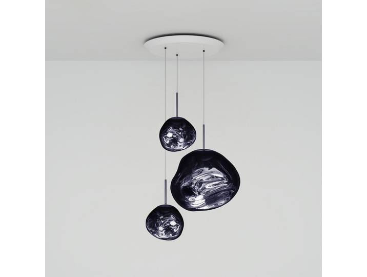 Melt Trio Round LED Pendelleuchte Smoke - Tom Dixon - Wohnzimmer - Design - Kunststoff - Mehrflammig
