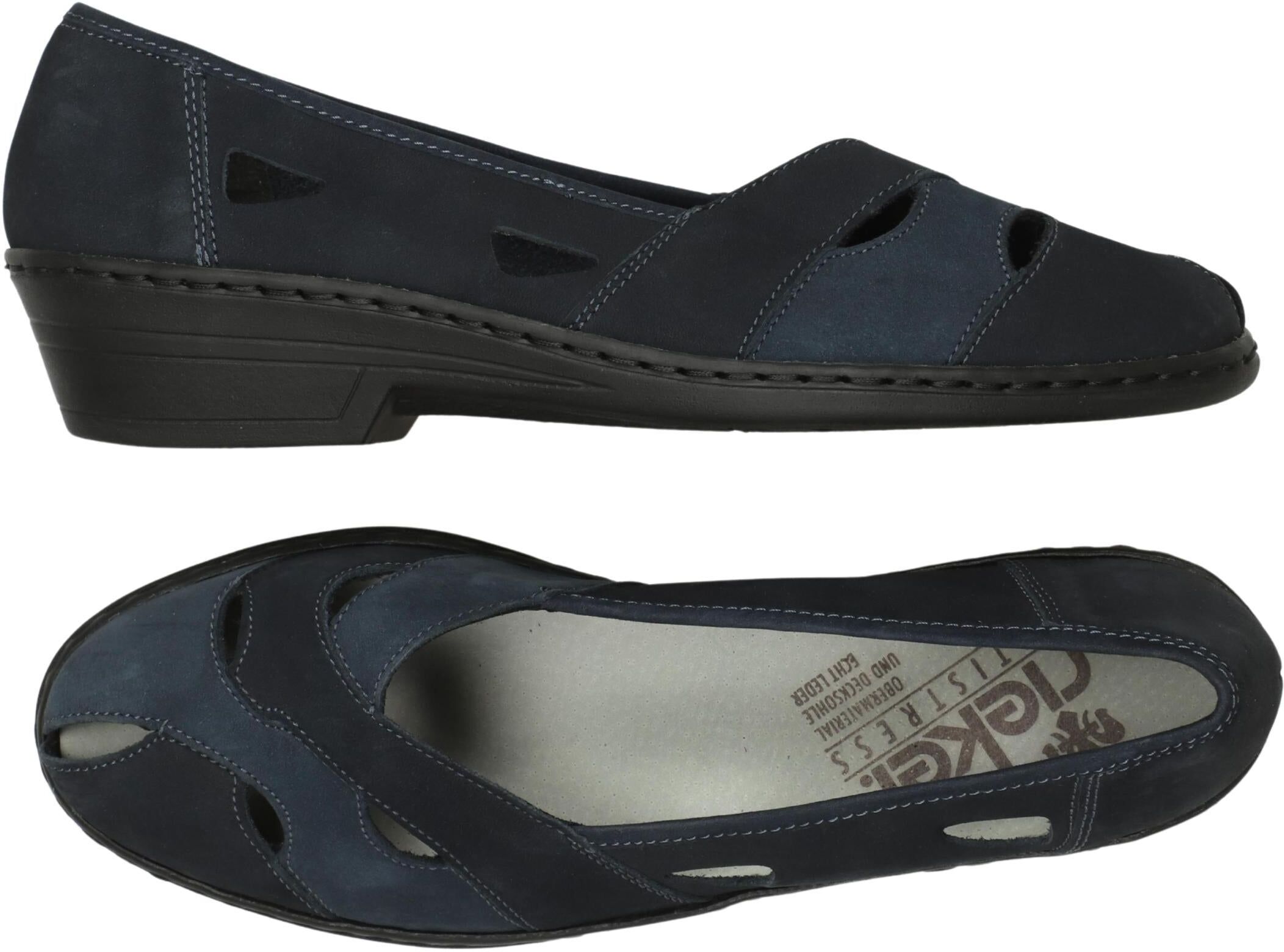 Rieker Damen Ballerina, Marineblau, Gr. EU 37 (UK 4), Leder - Second Hand