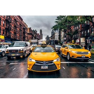 Fototapete PAPERMOON "New Yorker Taxis", bunt, B:4m L:2,6m, Vlies, Tapeten