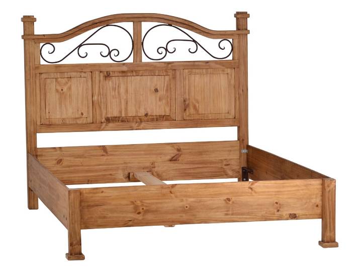 Mexico Bett 160x200cm Massivholz Pinie Landhaus Mexiko Möbel Mexikanisch