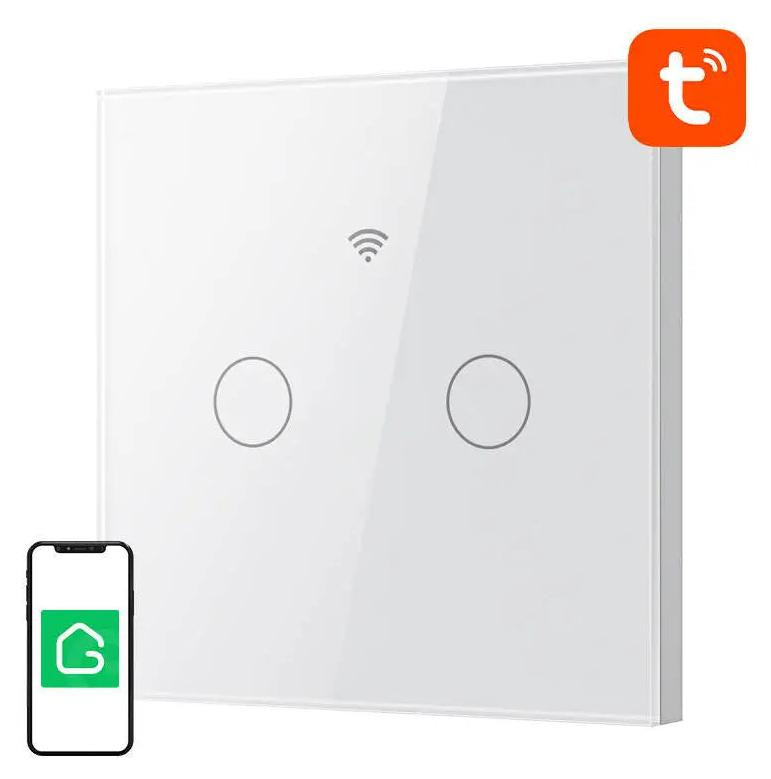 Gosund SLS2 Slimme WiFi-lichtschakelaar met dubbele schakelaar (optioneel met N-standaard)