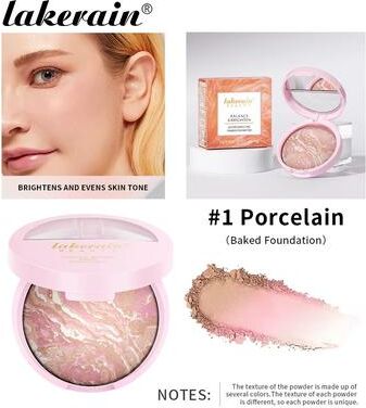 Inspired Finds VelvetSculpt Baked Powder Foundation Oil Control Pressed Powder Bronzer With Radiant Contour Highlight Powder porcelain