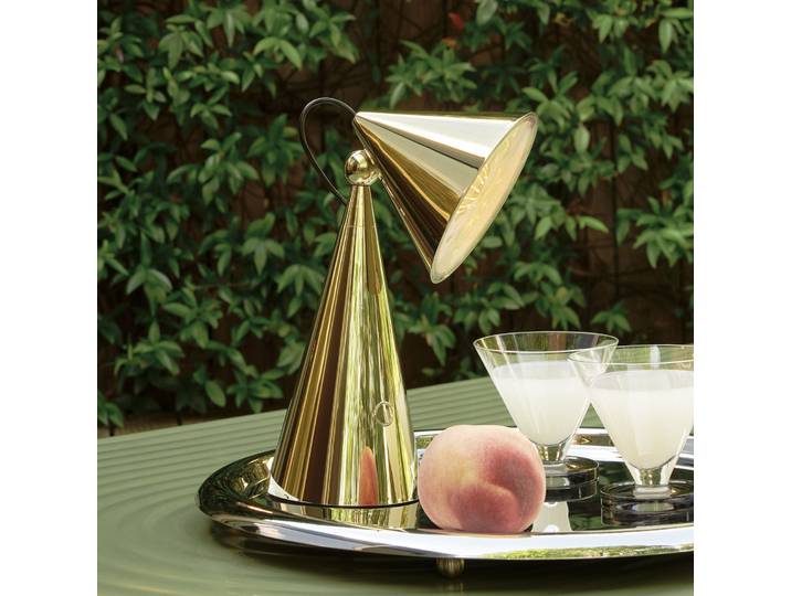 Pose Portable Tischleuchte Gold - Tom Dixon - Wohnzimmer - Design - Kunststoff - Einflammig