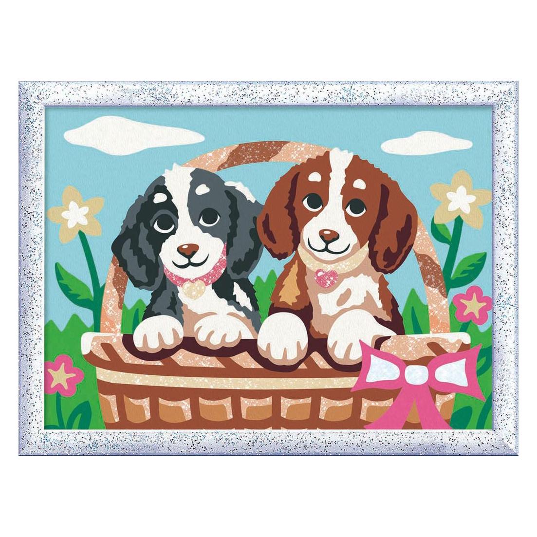 Ravensburger CreArt, Malen nach Zahlen Kinder - Hunde im Körbchen (12023060)