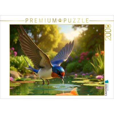 CALVENDO Puzzle Schwalbe im Flug | 2000 Teile Lege-Größe 90x67cm Foto-Puzzle für glückliche Stunden
