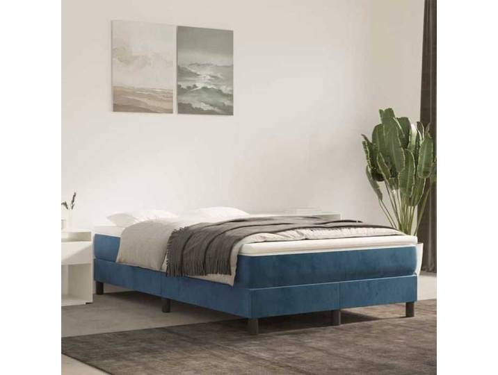 Matelas à ressorts ensachés - COCO - velours - bleu foncé - 120 x 210 cm 40930
