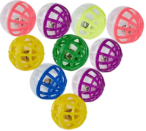 Inspire Curations JingleRoll Hollow Cat Training Balls With Bell Set 10pcs
