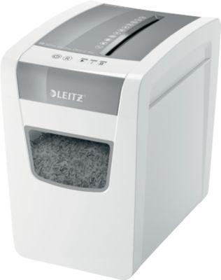 Leitz IQ Office Aktenvernichter P5, Mikroschnitt 2 x 15 mm, 23 l, 10 Blatt Schnittleistung, Anti-Papierstau-Technologie, weiß