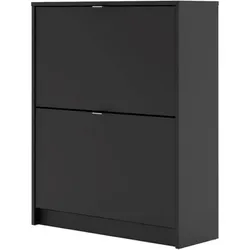 Ebuy24 Shane Schuhschrank 2 Klapptüren 2R schwarz matt.
